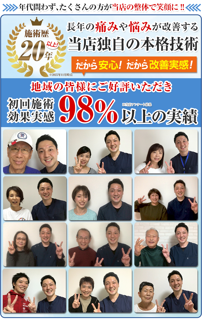 初回体験実感率98%